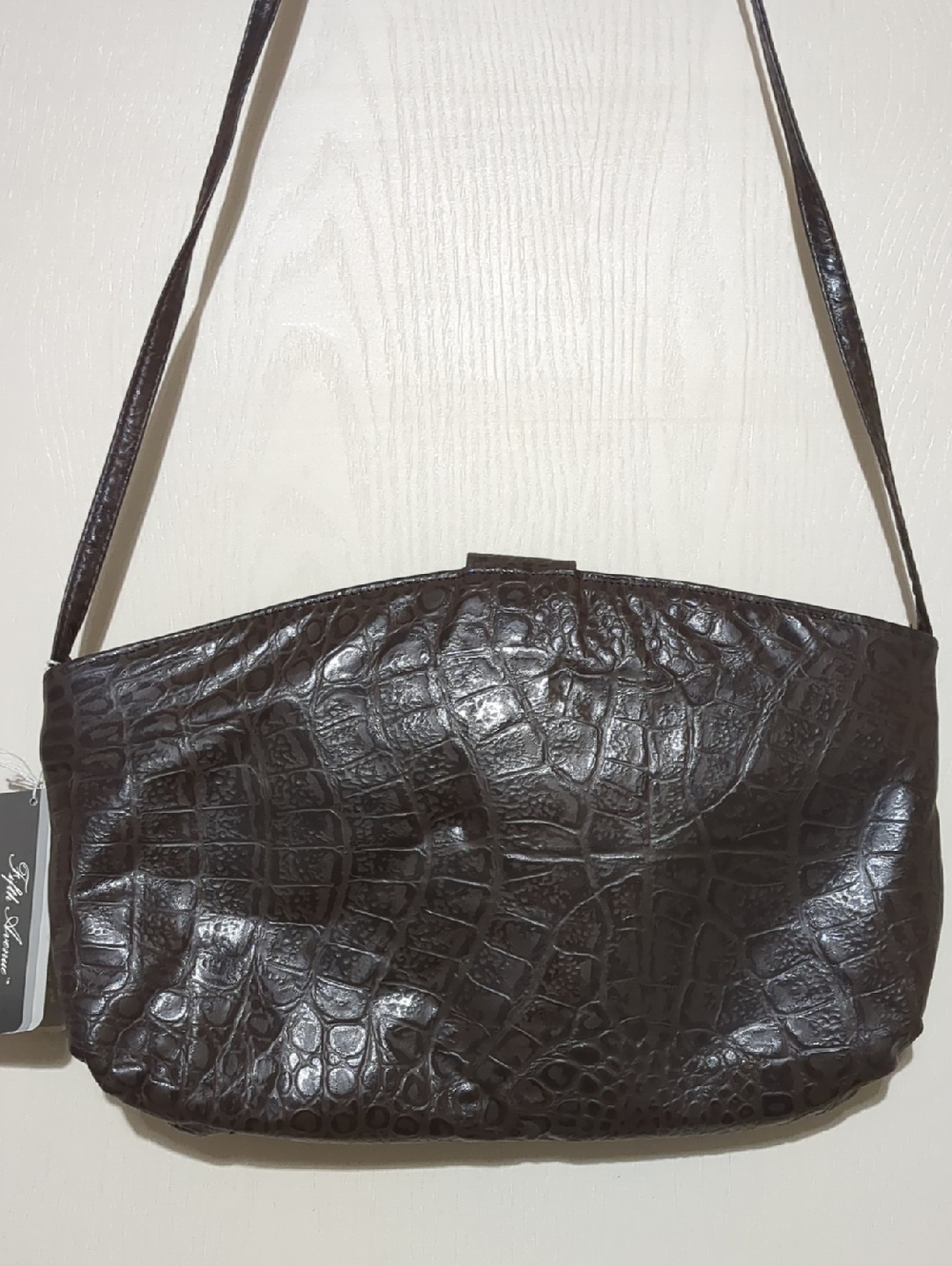 Vintage Fifth Avenue by Diran saks Patchwork Leather Shoulder Bag Brown NWT - Picture 3 of 13